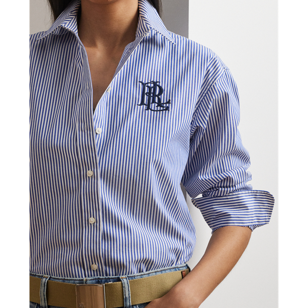 Relaxed Fit Striped Stretch Cotton Shirt