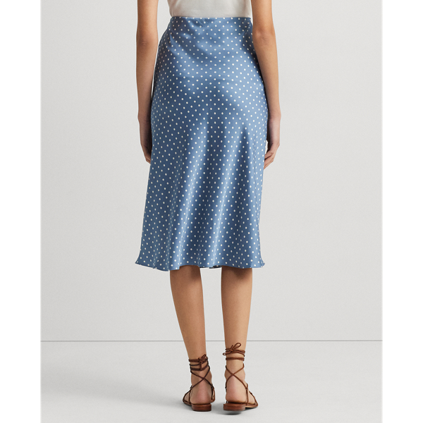 スカート Saint Laurent Midi skirt in polka dot silk charmeuse Saint Laurent polka-dot Silk Midi Skirt | Black | FARFETCH