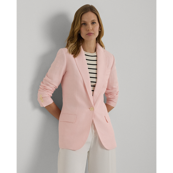 Pink Opal Linen-Blend Twill Blazer Lauren Petite 1