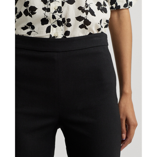 Black High-Rise Cotton-Blend Cropped Pant Lauren Petite 6