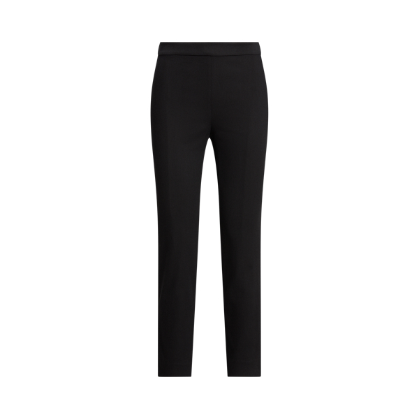 Black High-Rise Cotton-Blend Cropped Pant Lauren Petite 2
