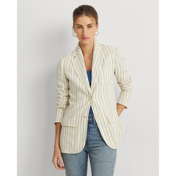 Striped Cotton-Blend Blazer