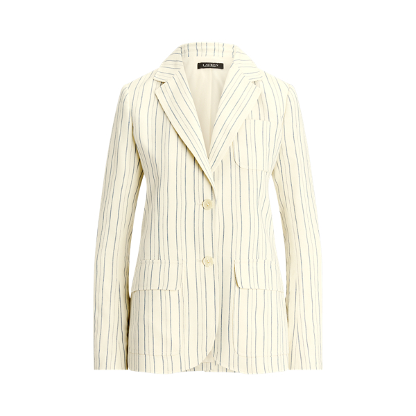 Blazer ray&eacute; en coton m&eacute;lang&eacute; Lauren Petite en 1