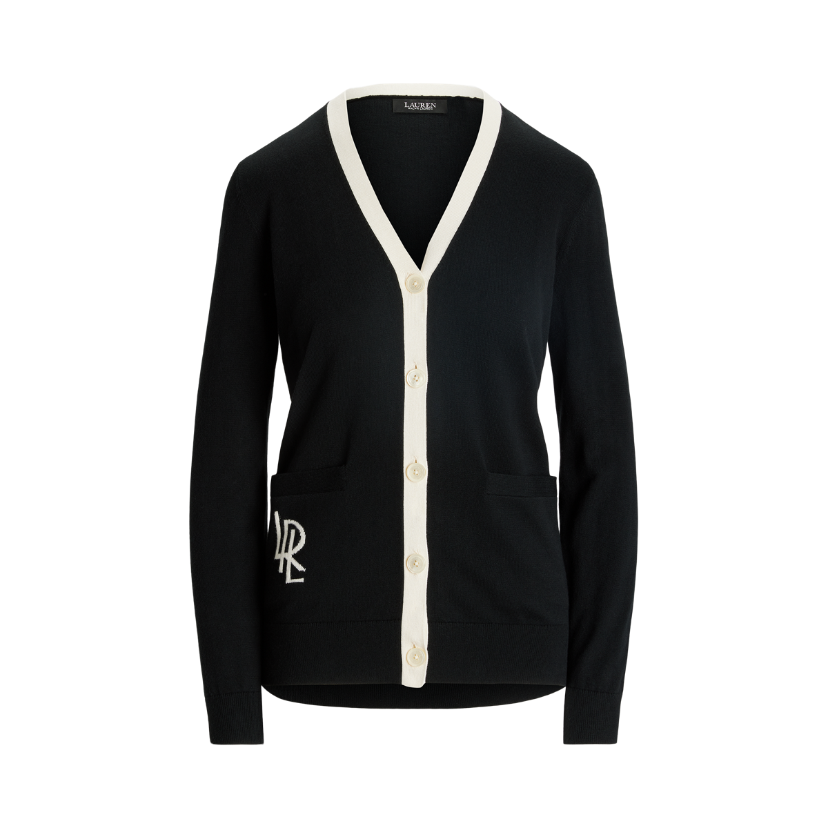 ラルフ・ローレン Lauren Ralph Lauren Plus Size Two-tone Cotton-blend Cardigan レディース Two-Tone Cotton-Blend Cardigan