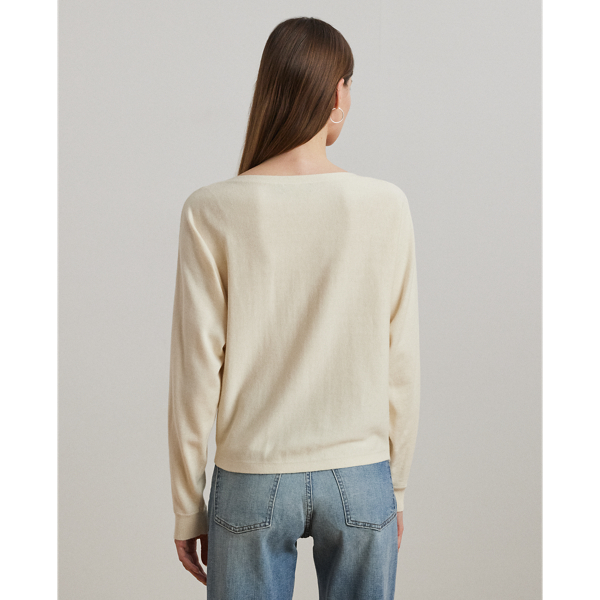 Cotton-Blend Dolman-Sleeve Sweater