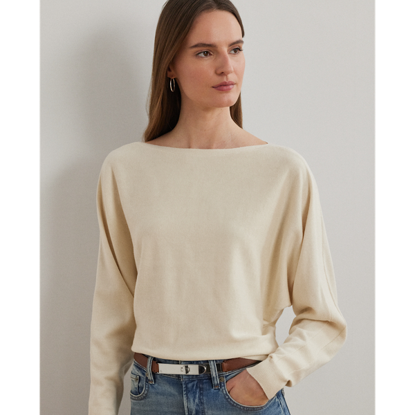 ラルフ・ローレン Lauren Ralph Lauren Cotton-Blend Dolman-Sleeve Sweater レディース Sweat Cotton-Blend Dolman-Sleeve Sweater