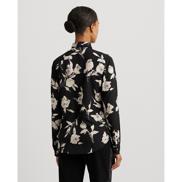 ラルフ・ローレン Lauren Ralph Lauren Crepe de Chine Shirt レディース シャツ トップス Circuit Br Classic Fit Floral Crepe de Chine Shirt