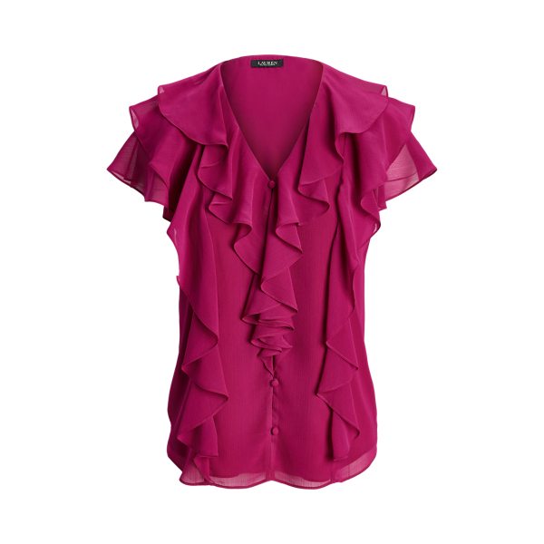 Camicetta in georgette con volant Lauren Petite in 1