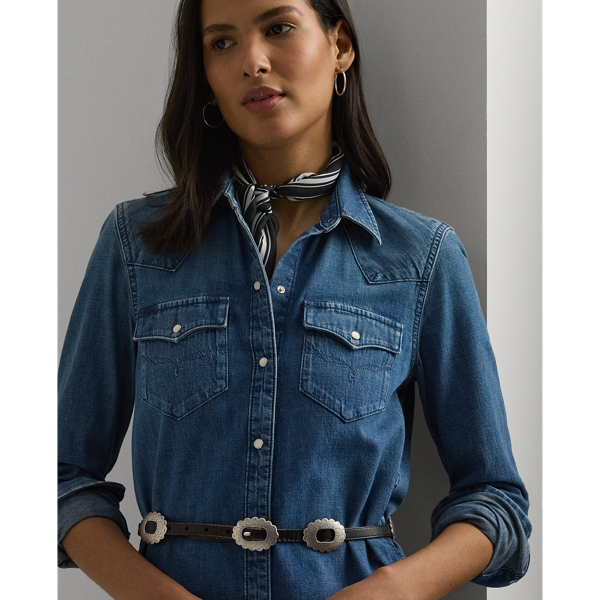 Polo ralph lauren stretch denim fashion shirtdress