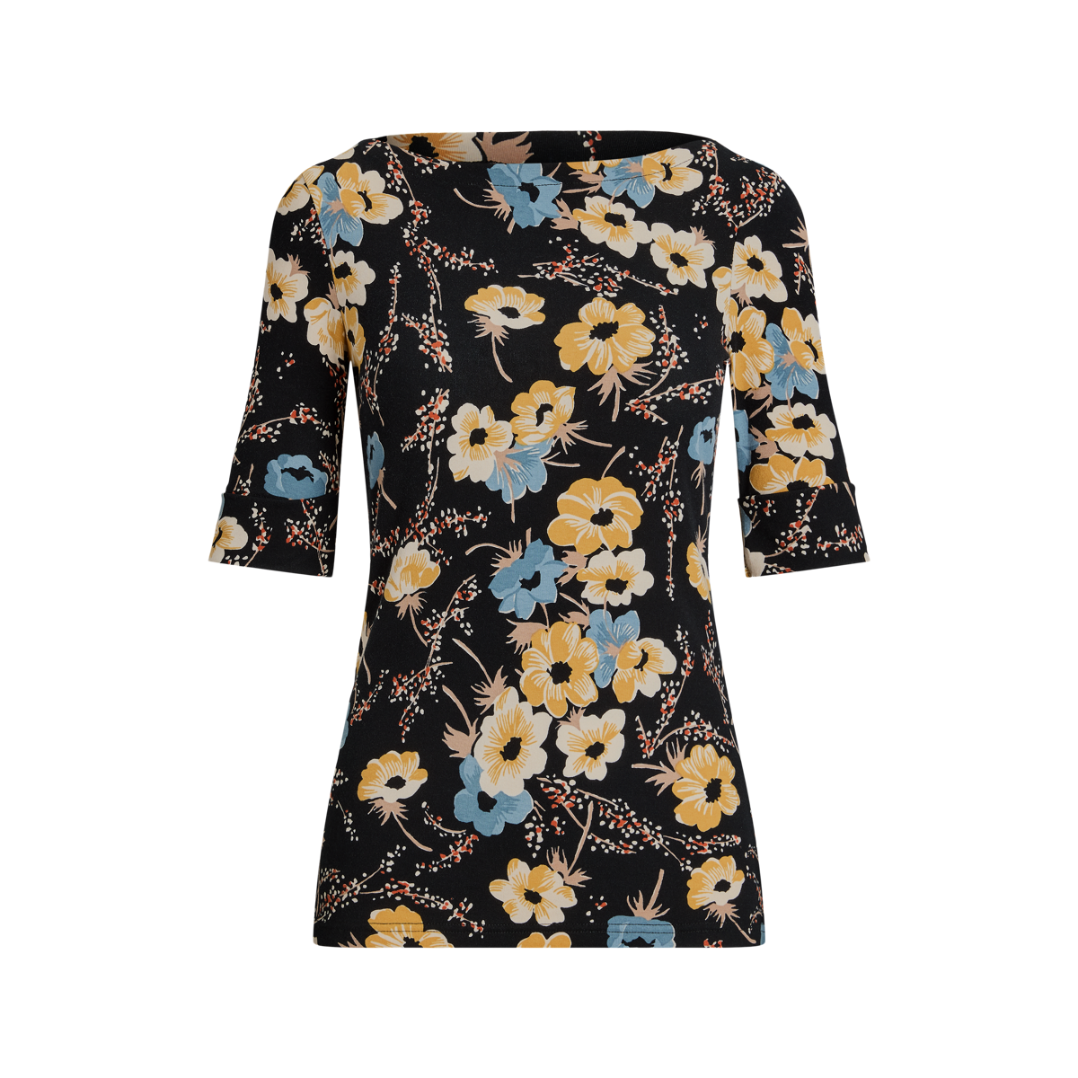 ラルフ・ローレン Lauren Ralph Lauren Petite Floral ストレッチ Cotton Boatneck Tee レディース Women's Lauren Ralph Lauren Petite Floral Stretch Cotton