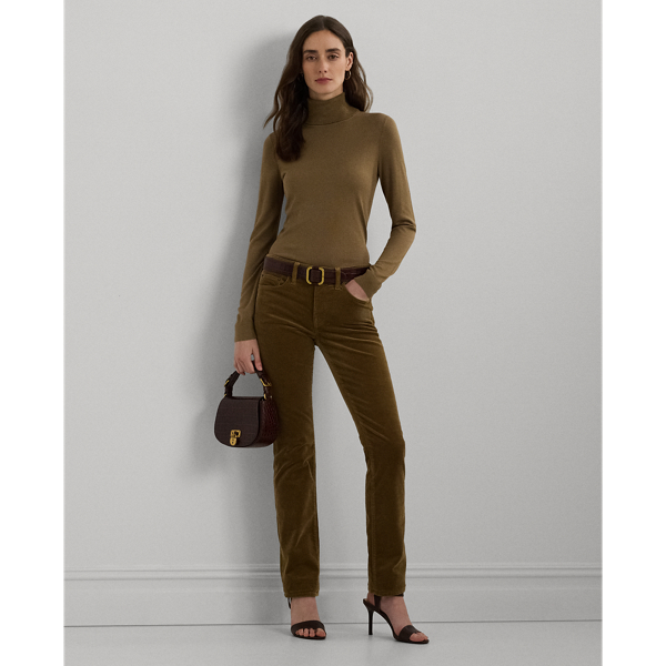 Honey Tan Silk-Blend Turtleneck Sweater Lauren Petite 4