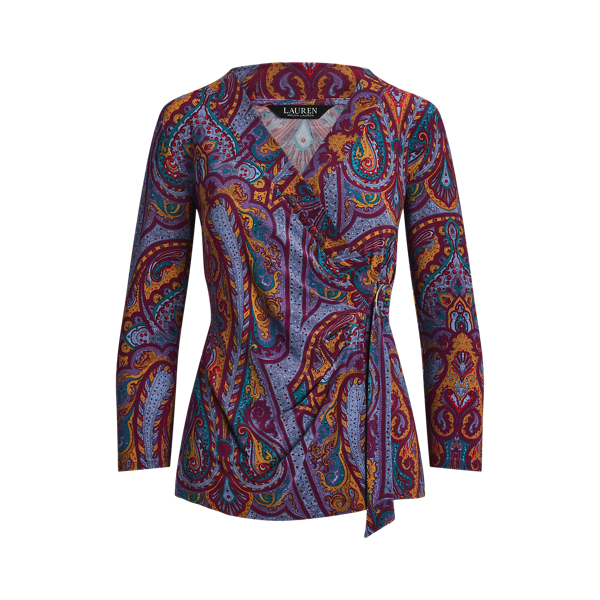 Paisley Stretch Jersey Top Lauren Petite 1