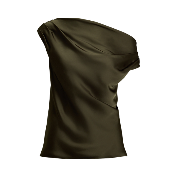 Satin Charmeuse Off-the-Shoulder Blouse Lauren Petite 1