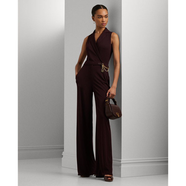 Chain Trim Stretch Jersey Jumpsuit