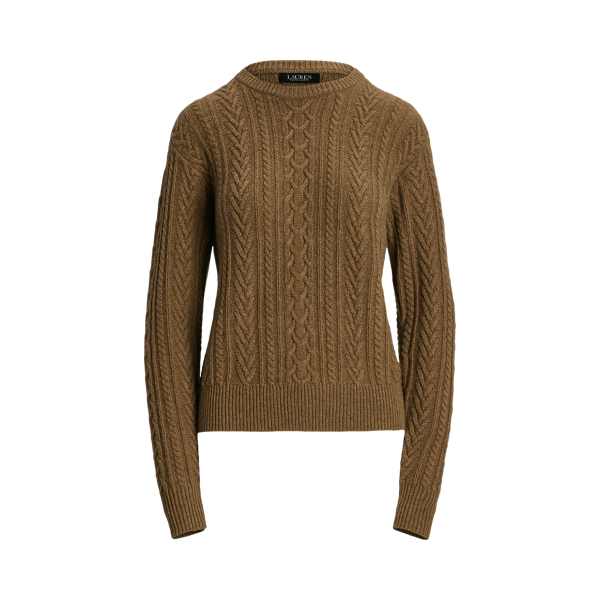 Woll-Kaschmir-Pullover mit Zopfmuster Lauren Petite in 1