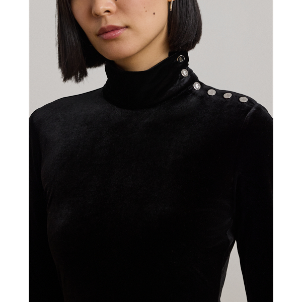 Black velour turtleneck best sale