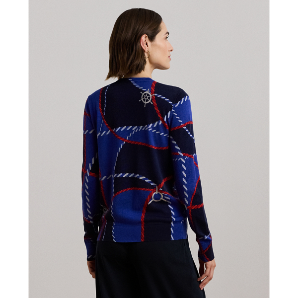 Rope-Print Cotton-Blend Sweater