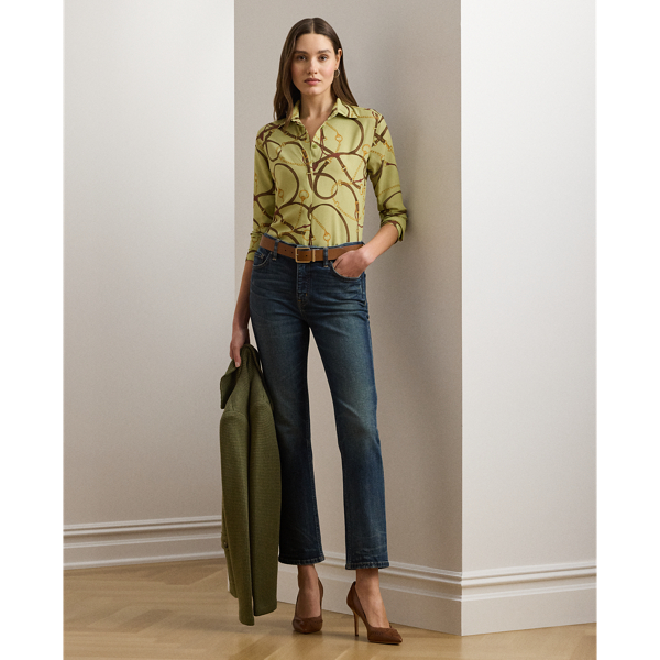 ラルフ・ローレン Lauren Ralph Lauren クラシック Fit Print Crepe Shirt レディース シャツ トップス Blu s7-AI201963444001_alternate1?$