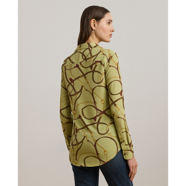 Classic Fit Belting-Print Crepe Shirt