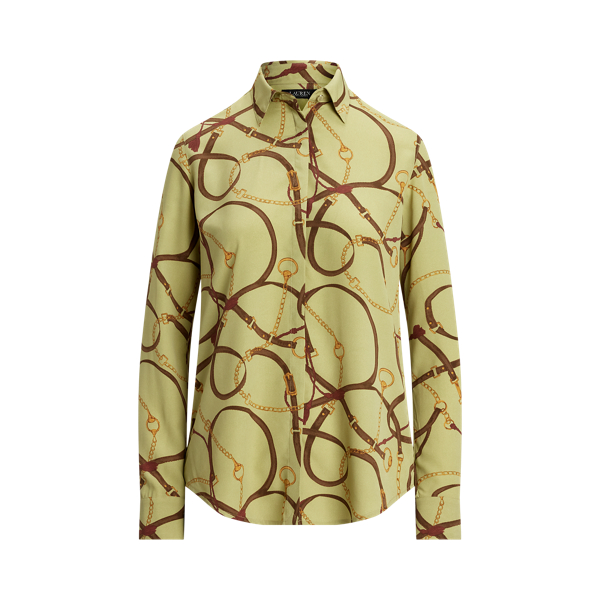 ラルフ・ローレン Lauren Ralph Lauren Petite Belting-Print Cotton Long-Sleeve Tee レデ Belting-Print Cotton Long-Sleeve Tee