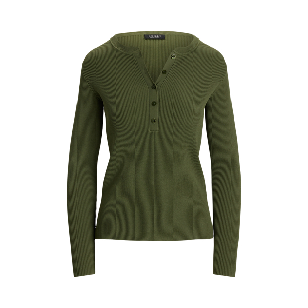 Lauren Ralph Lauren Womens Rib-Knit Long-Sleeve Polo