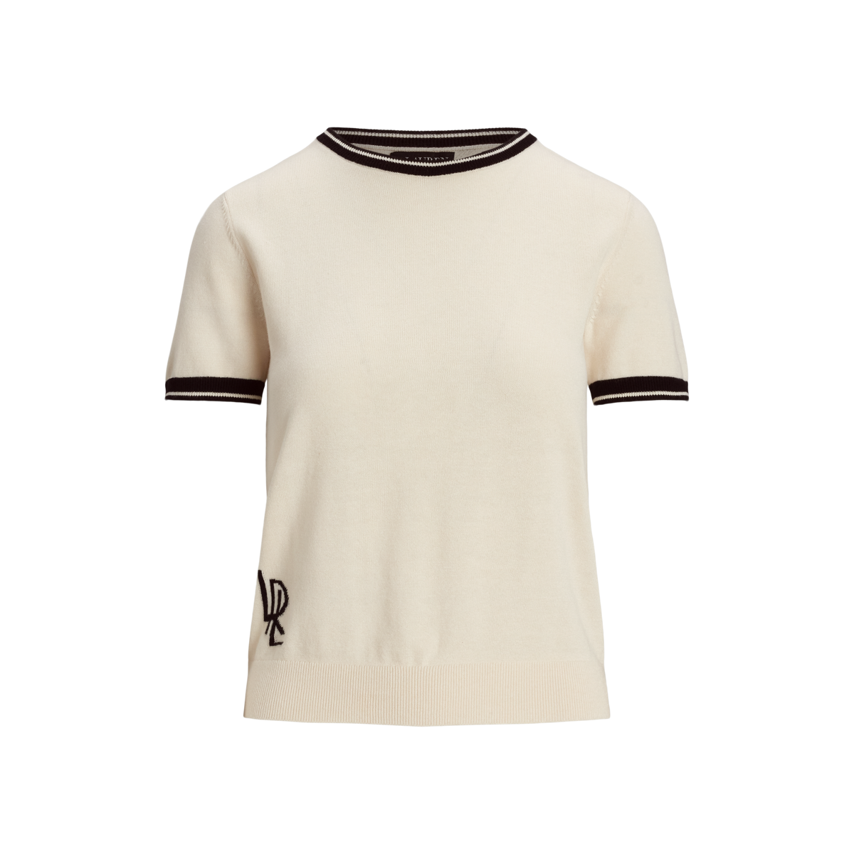 Two-Tone Short-Sleeve Sweater