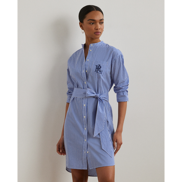 Striped Belted Broadcloth Shirtdress for Women | Ralph