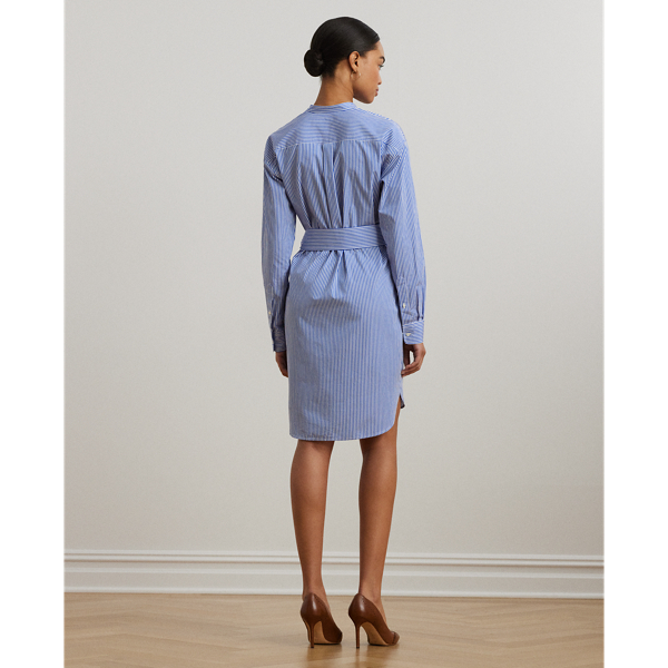 送関込☆LAURENRALPHLAUREN STRIPEDBELTEDBROADCLOTH SHIRTDRESS Striped Belted Broadcloth Shirtdress