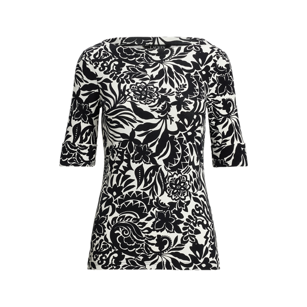 ラルフ・ローレン Lauren Ralph Lauren Petite Floral ストレッチ Cotton Boatneck Tee レディース Women's Lauren Ralph Lauren Petite Floral Stretch Cotton
