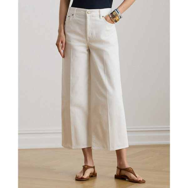 White Wash High-Rise Wide-Leg Cropped Jean Lauren Petite 4