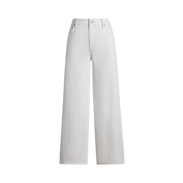 White Wash High-Rise Wide-Leg Cropped Jean Lauren Petite 2
