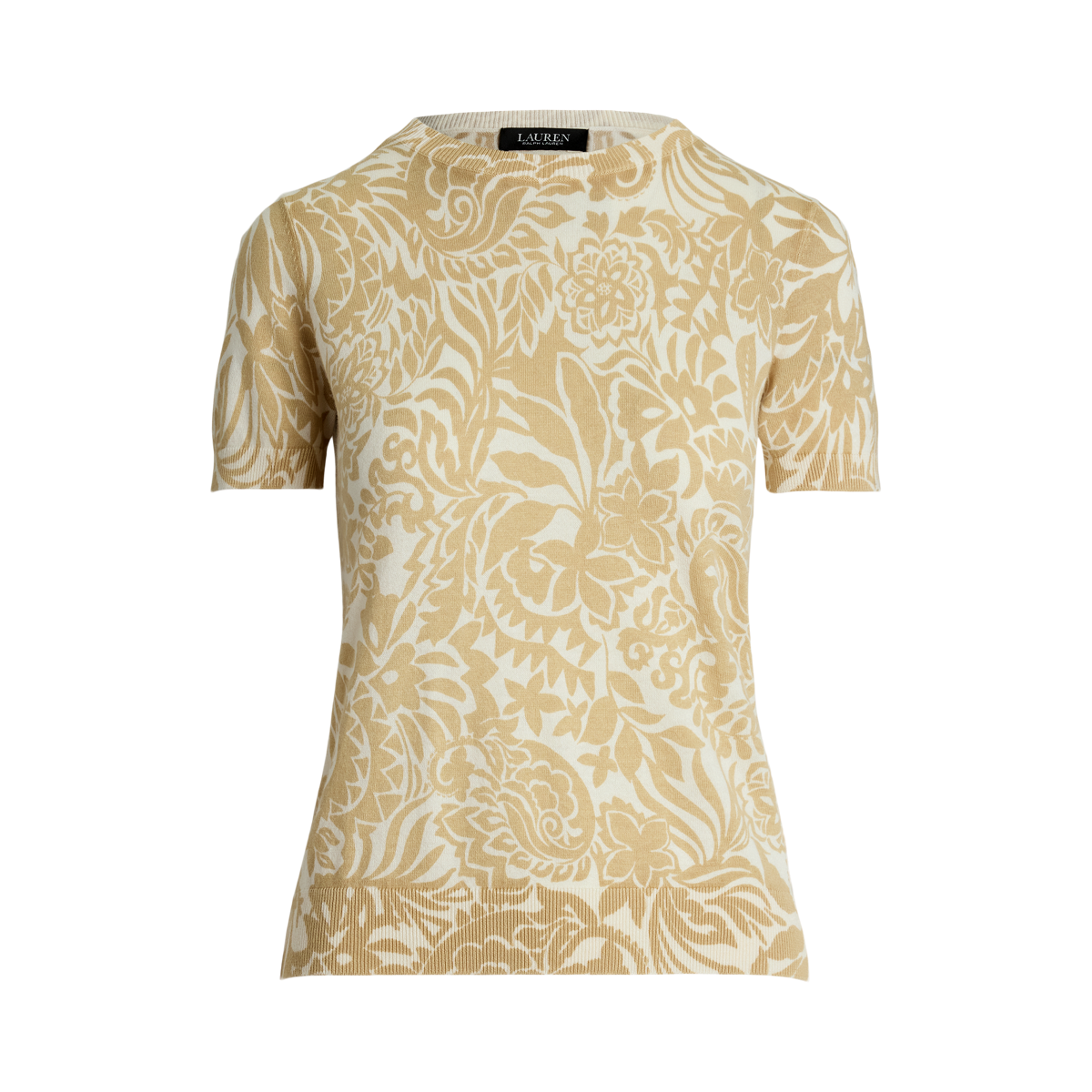 売れ筋商品|||ラルフローレン ニット&セーター アウター レディース Plus Size Floral Cotton-Blend Short-Sleeve Sweater Cream Multi Women's Lauren Ralph Lauren Plus Size Floral Cotton-Blend