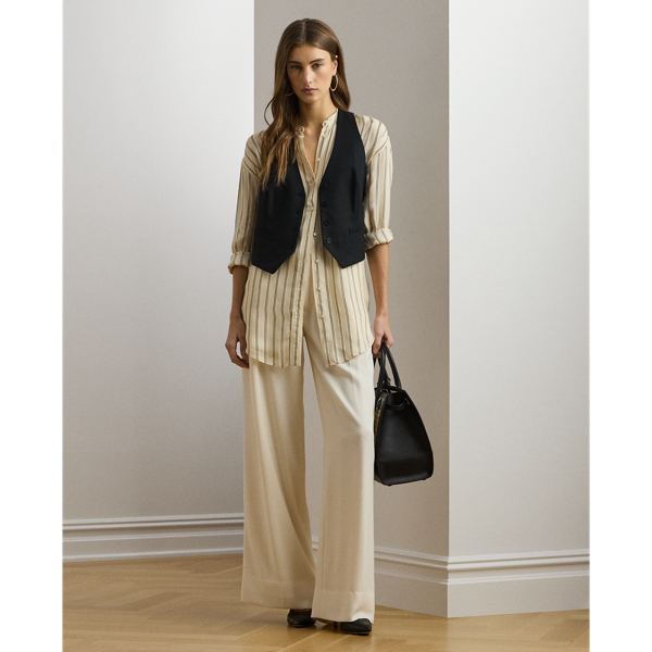 ラルフ・ローレン Lauren Ralph Lauren Petite Striped Jacquard Tunic Shirt レディース シャツ Striped Jacquard Tunic Shirt