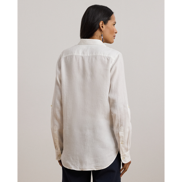 売れ筋商品|||ラルフローレン シャツ レディース トップス Relaxed Fit Print Roll Tab Sleeve Shirt - Button-down blouse - white Relaxed Fit Print Roll-Tab Sleeve Shirt