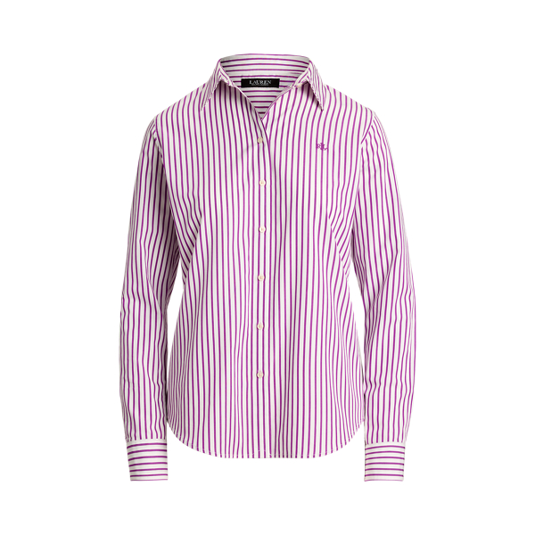 Gestreiftes Classic-Fit Baumwollhemd