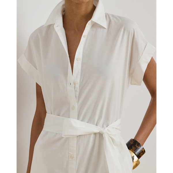 White Eyelet Broadcloth Tiered Shirtdress Lauren Petite 6
