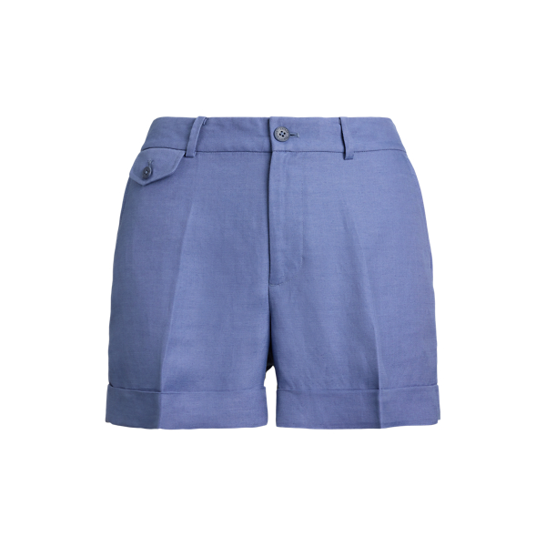 Pleated Linen-Blend Twill Short Lauren Petite 1