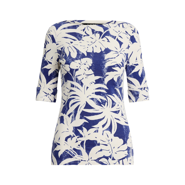 ラルフ・ローレン Lauren Ralph Lauren Petite Belting-Print Cotton Long-Sleeve Tee レデ Lauren Ralph Lauren Petite Belting-Print Cotton Long-Sleeve