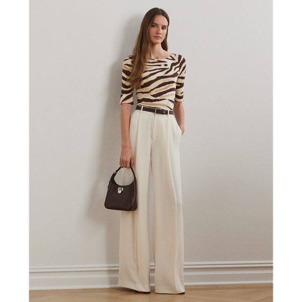 ラルフ・ローレン Lauren Ralph Lauren Plus Size Zebra-print ストレッチ Cotton Boatneck Te Women's Lauren Ralph Lauren Plus Size Zebra-print Stretch