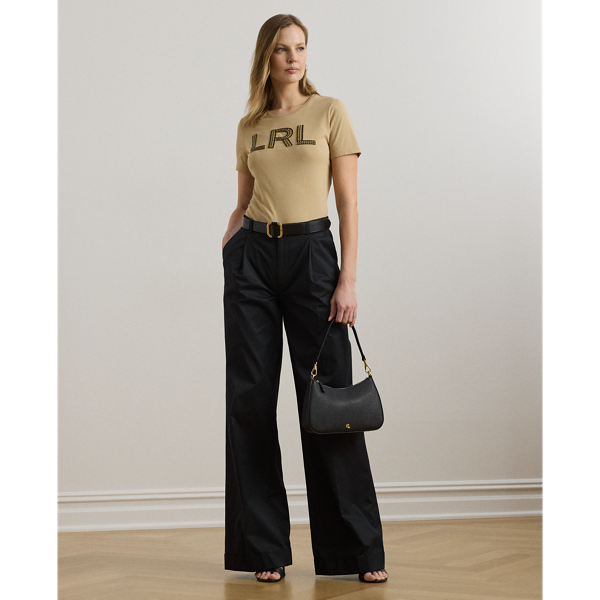 Beaded-Logo Cotton Jersey T-Shirt for Women | Ralph Lauren® BR
