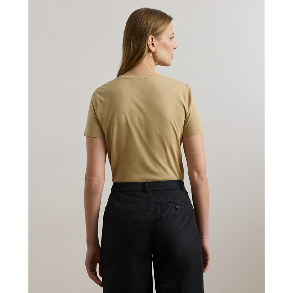 Beaded-Logo Cotton Jersey T-Shirt for Women | Ralph Lauren® BR