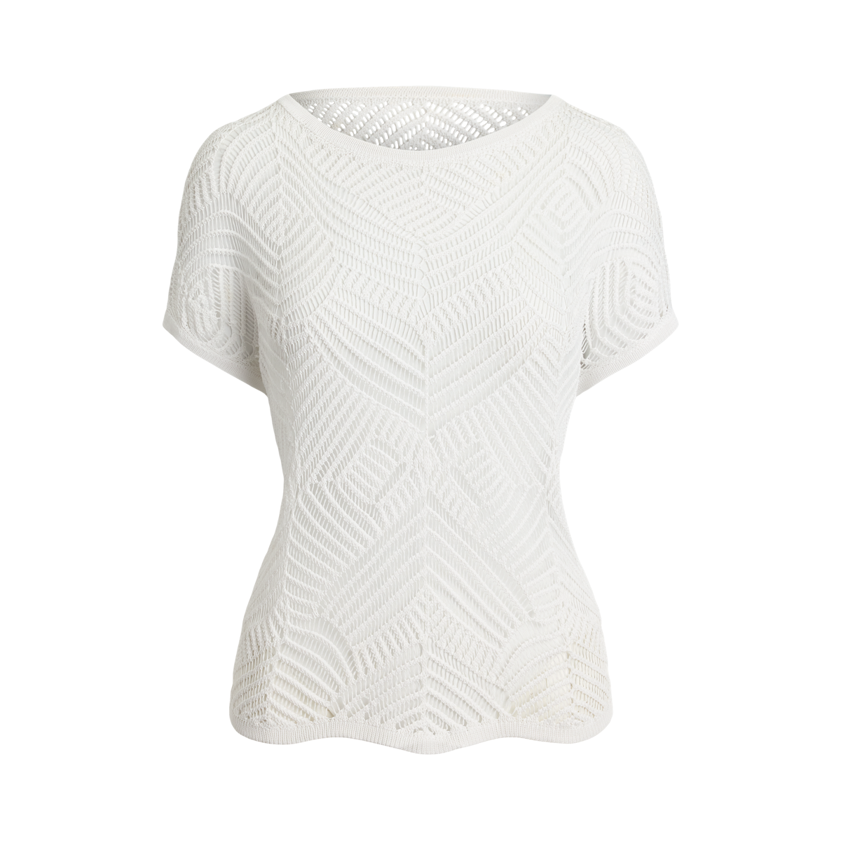 売れ筋商品|||ラルフローレン ニット&セーター アウター レディース Women's Geo-Motif Mesh Short-Sleeve Sweater White Geo-Motif Mesh Short-Sleeve Sweater