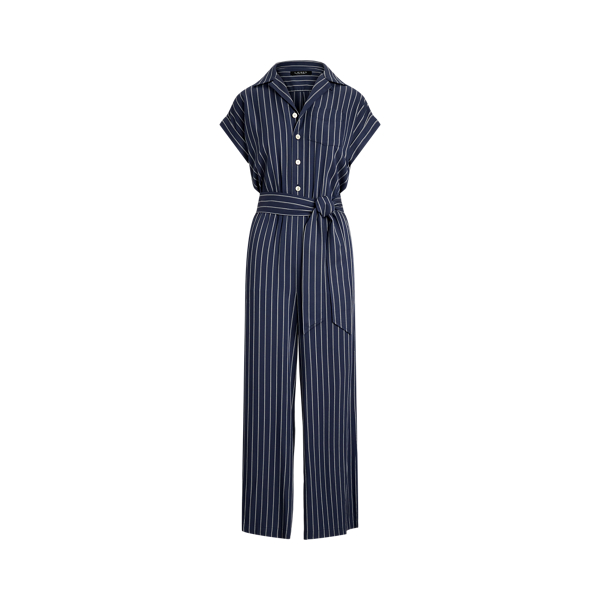 Ralph Lauren★Striped Belted Linen Sleeveless Dress Striped Belted Linen Sleeveless Dress