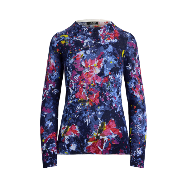 Print Cotton-Blend Sweater