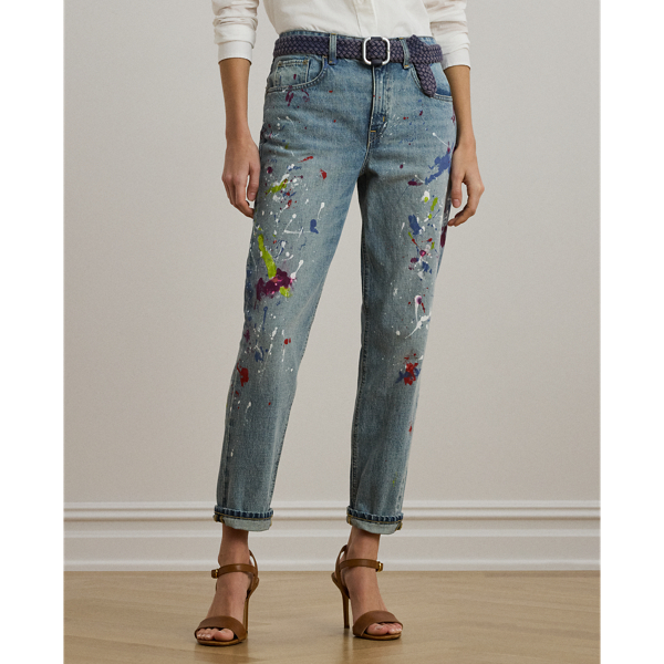 Alicia Wash Print Boyfriend Tapered Ankle Jean Lauren Petite 4