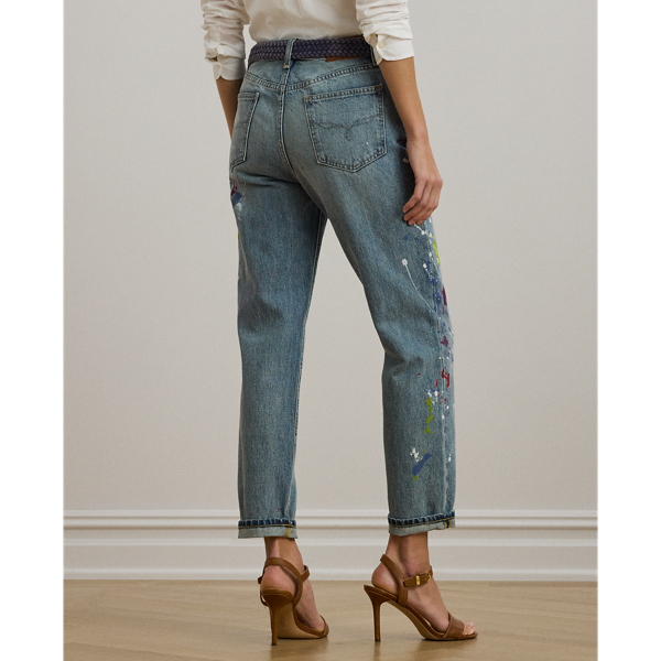 Alicia Wash Print Boyfriend Tapered Ankle Jean Lauren Petite 6