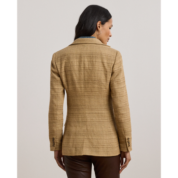 Herringbone Linen-Blend Tweed Blazer