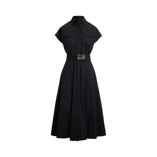 ☆US発*LAUREN*新作*Buckle-Trim Cotton-Blend シャツドレス☆ Buckle-Trim Cotton-Blend Shirtdress