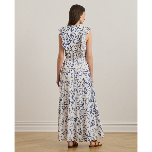Floral Cotton Voile Tiered Maxidress