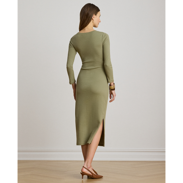 Rundhalskleid mit Bindedetail vorne Lauren Petite in Helle Agave 4